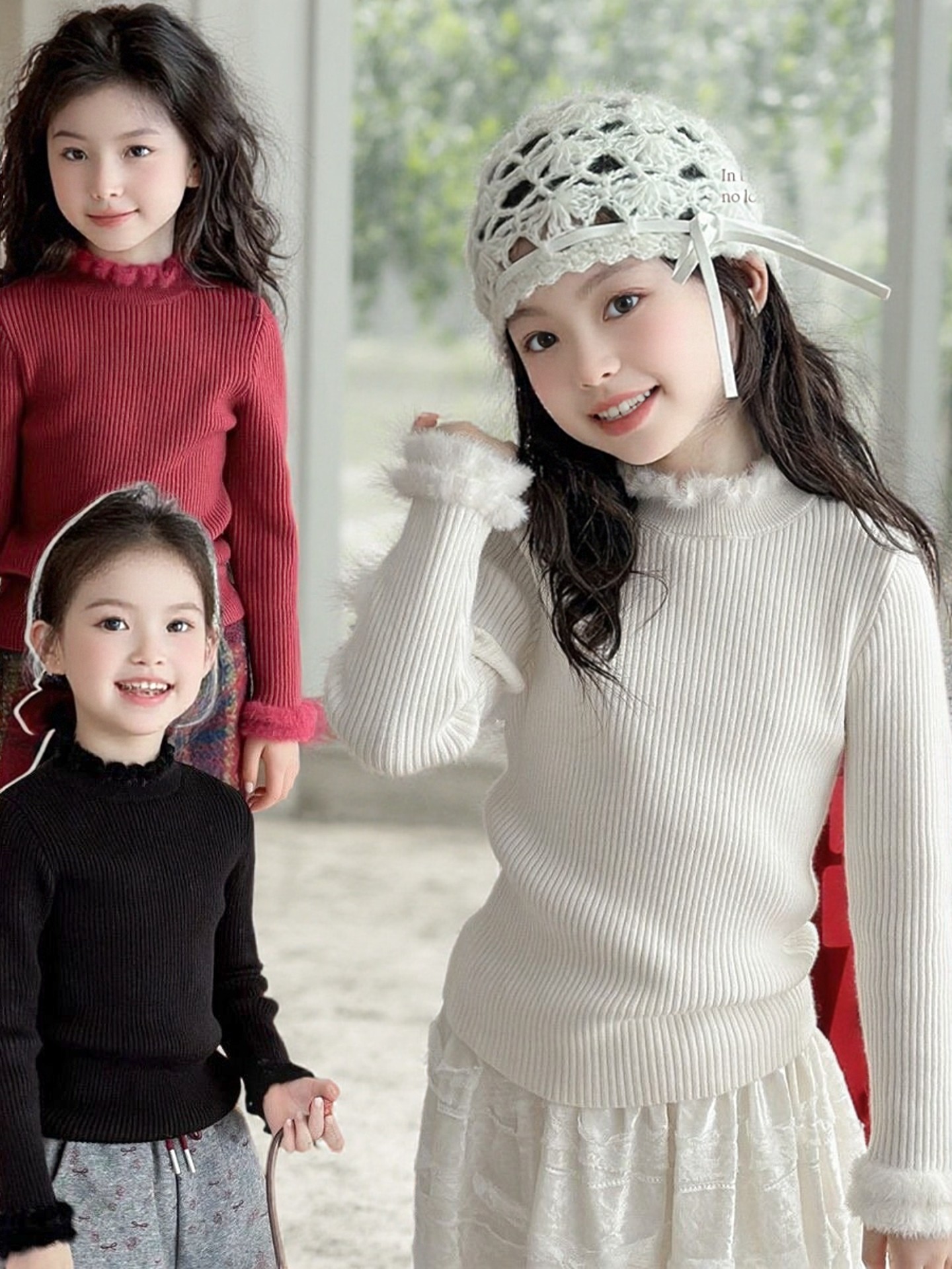 儿童毛衣新款童装纯色百搭针织衫半高领韩版打底衫洋气套头上衣女