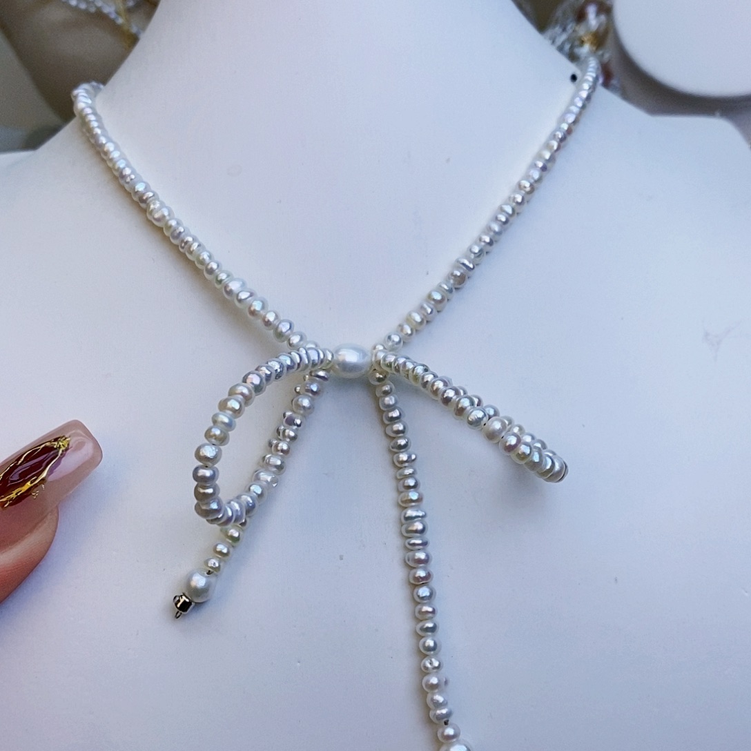 淡水珍珠颈饰银S925镶嵌