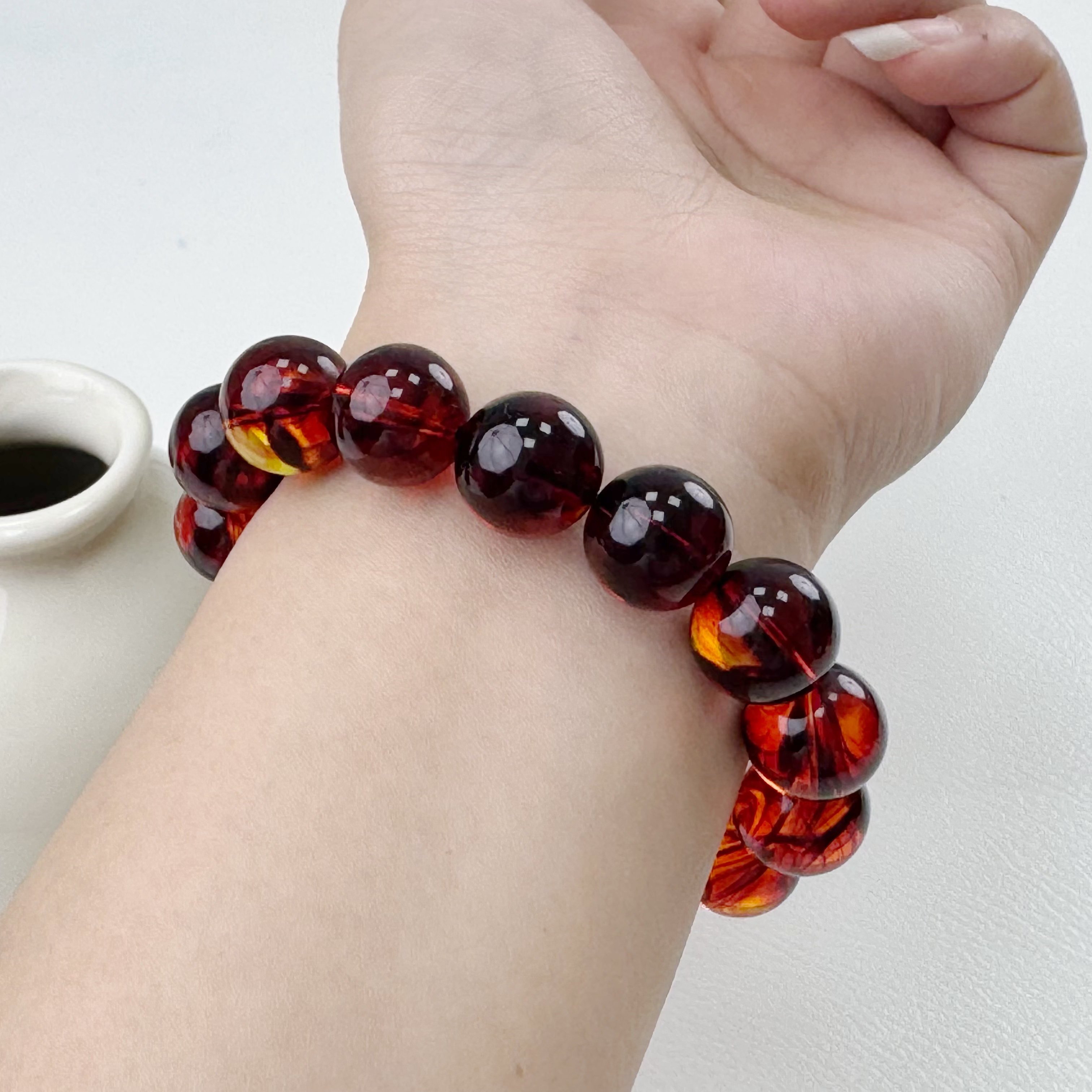 【正品补贴】血药珀 满血紫杉醇精美收藏 DIY卡14mm手串