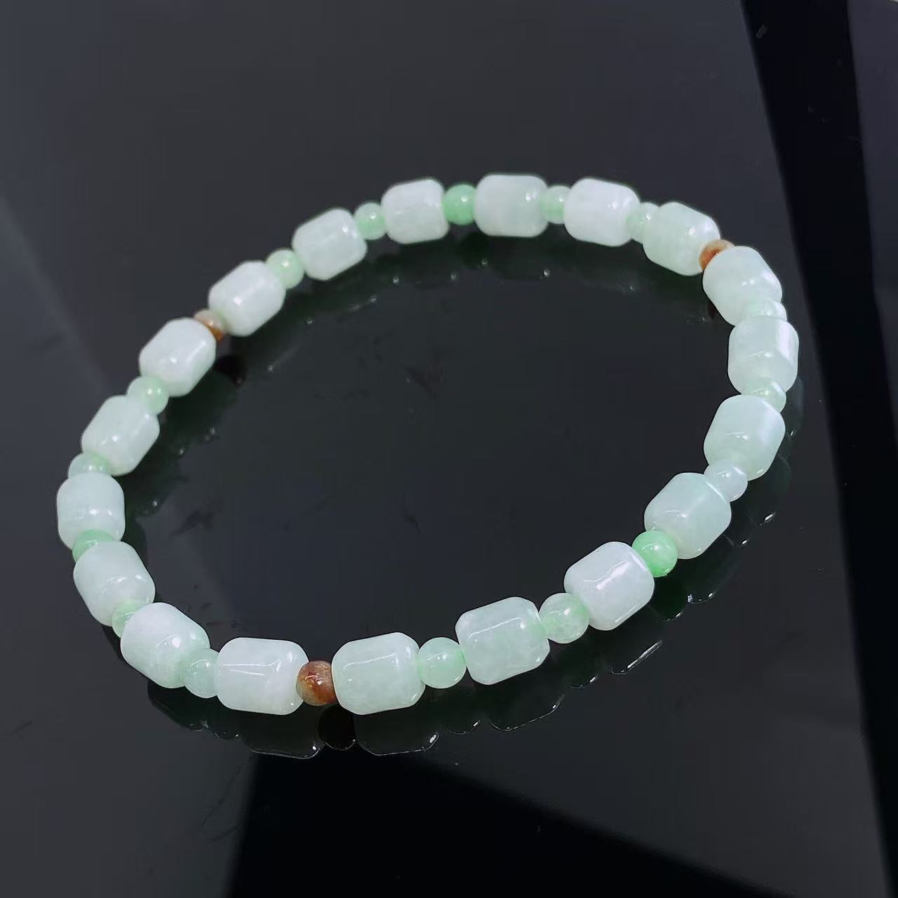 阿恺天然缅甸A货翡翠保真翡翠手串手链 5mm+ YDA01151 