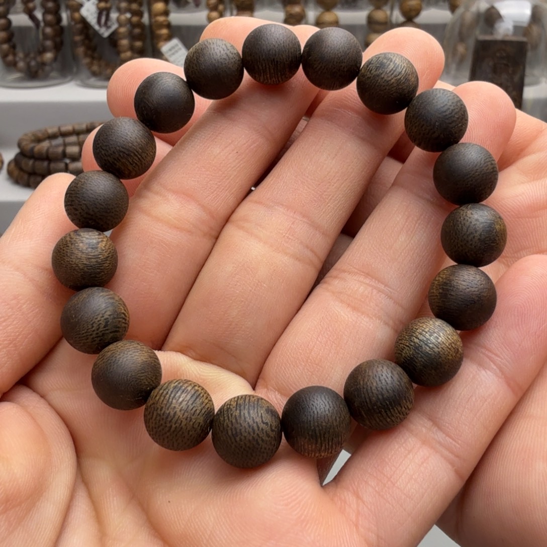 半***亮手串沉香棋楠沉香张勺子沉浮卡10+保12克