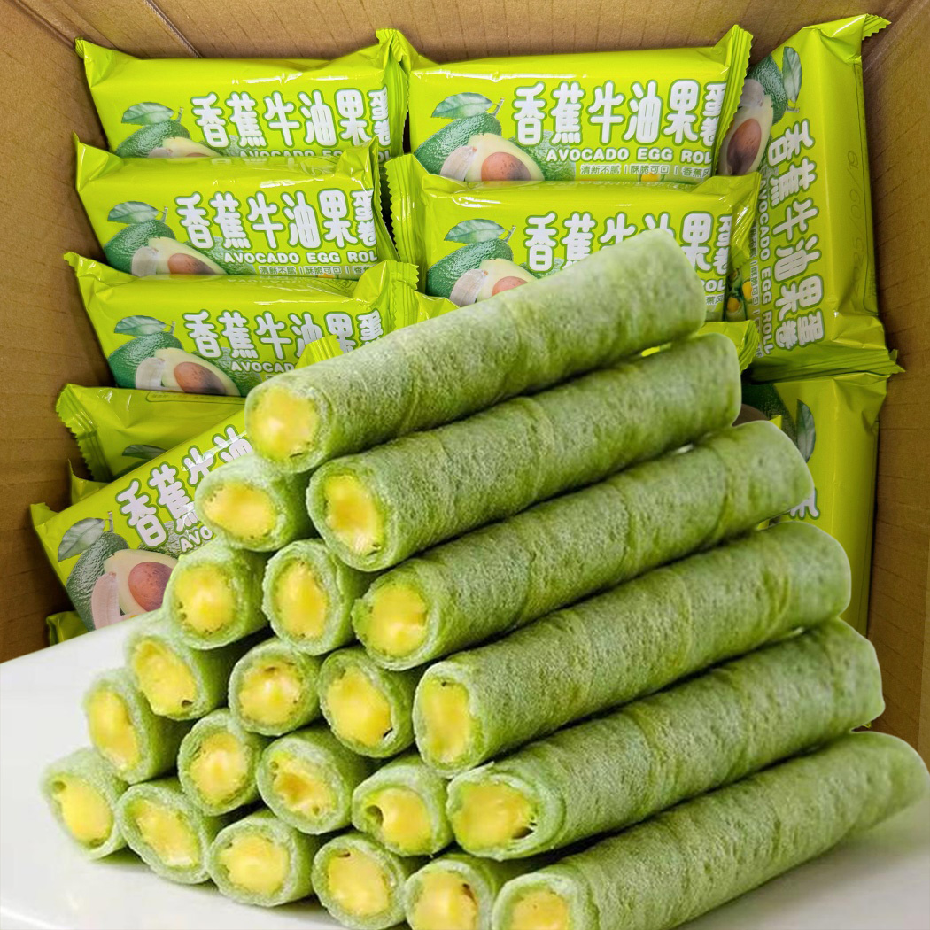 【整箱48根】爆款牛油果香蕉蛋卷味整箱酥脆解馋早餐浓郁零食 