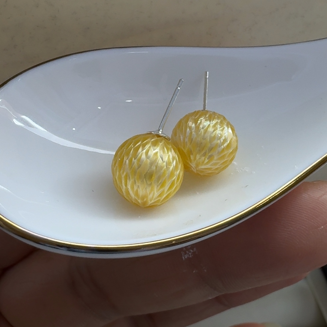 海水珍珠耳饰银S925镶嵌