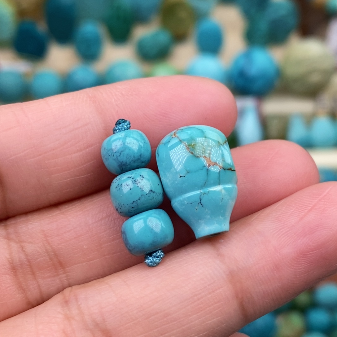 绿松石珠宝奇石未镶嵌7-7.5-10mm