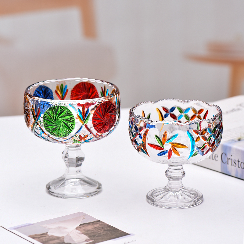 大众欧式1个高脚玻璃杯无手柄款糖果网红家用成人