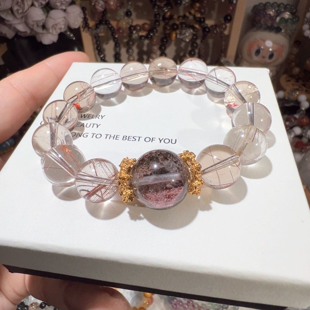 水晶手绳未镶嵌铜发晶