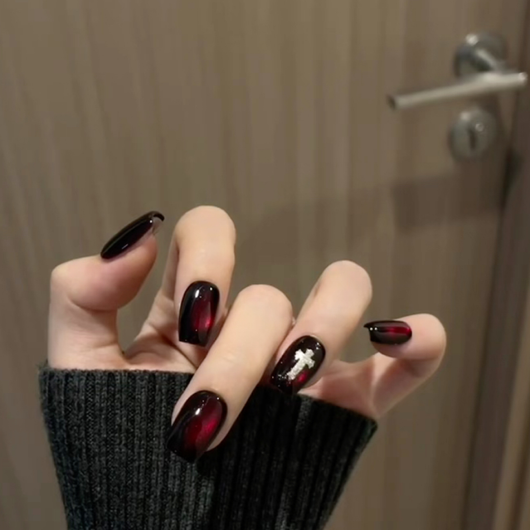 【克罗心】小短甲纯手工款式穿戴甲秋冬新款显白可重复佩戴