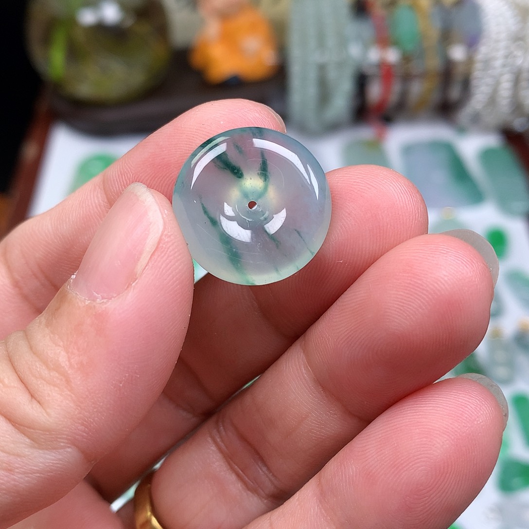 翡翠裸石缅甸天然A货翡翠冰种平安扣