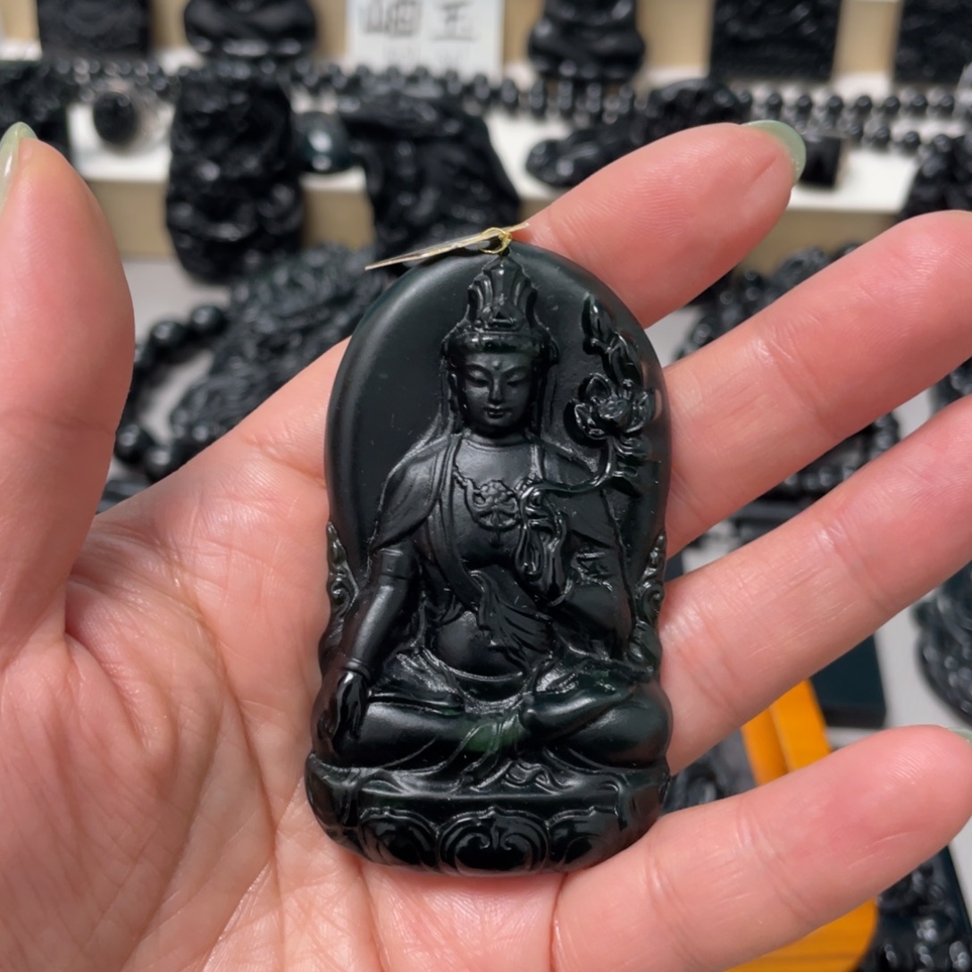 风***~蛇纹石玉未镶嵌吊坠