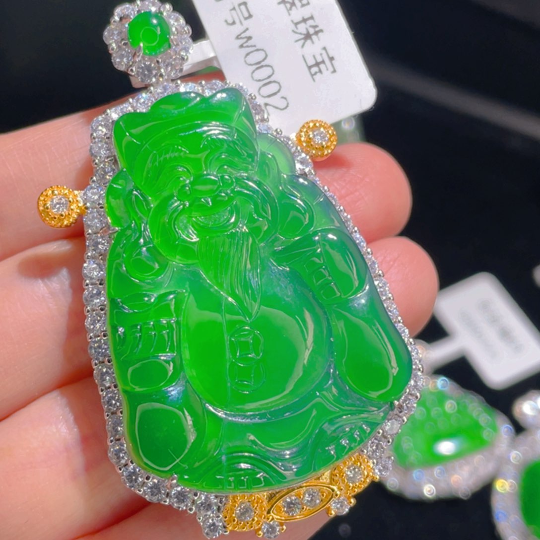 翡翠吊坠(不含链)银S925镶嵌