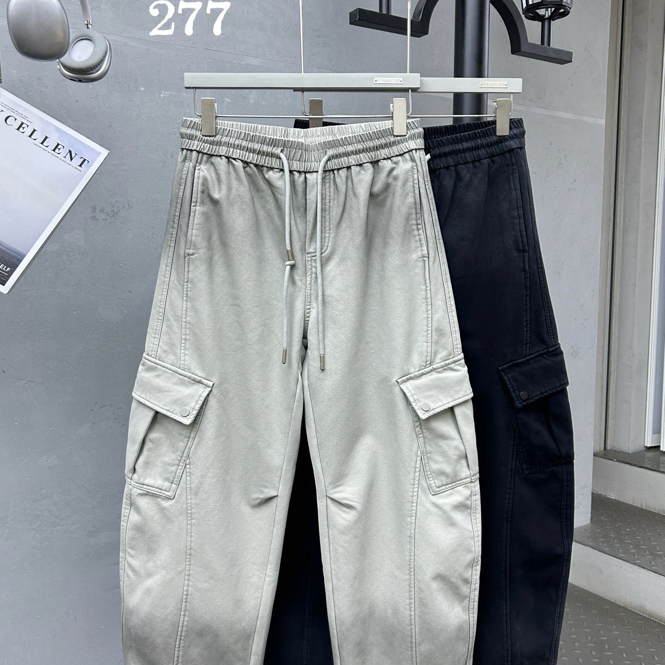 Y.A.D《纵》潮牌水洗做旧工装户外弯刀加绒休闲裤男 #H277