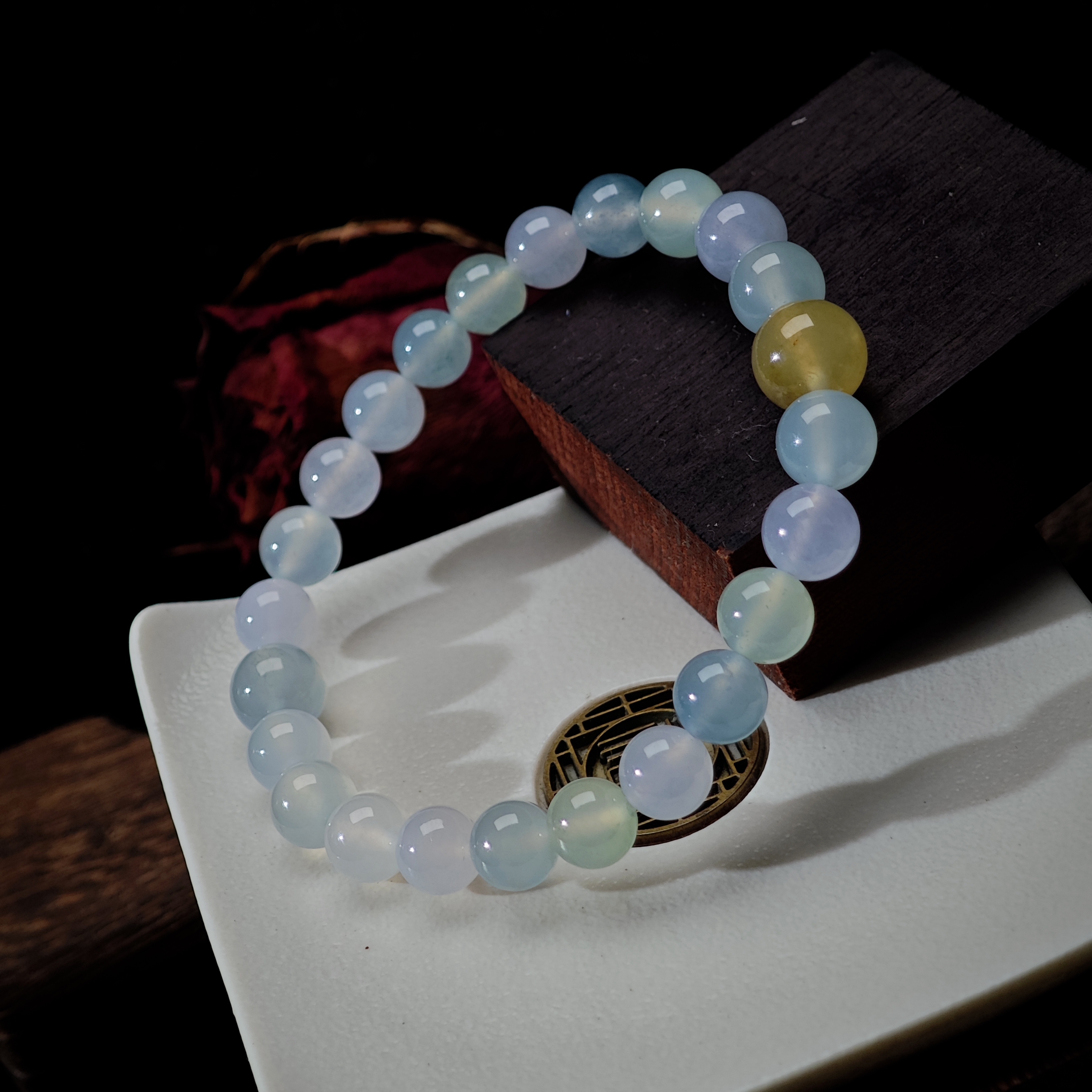 [单品]A3280(卡7-8)缅甸天然翡翠珠冰种翡翠A级货手串48小时鉴赏