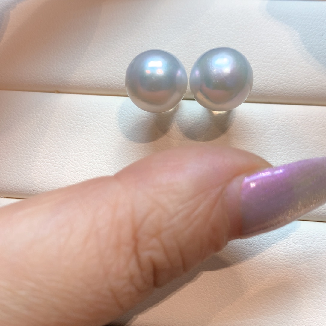 18K金镶嵌淡水珍珠耳饰