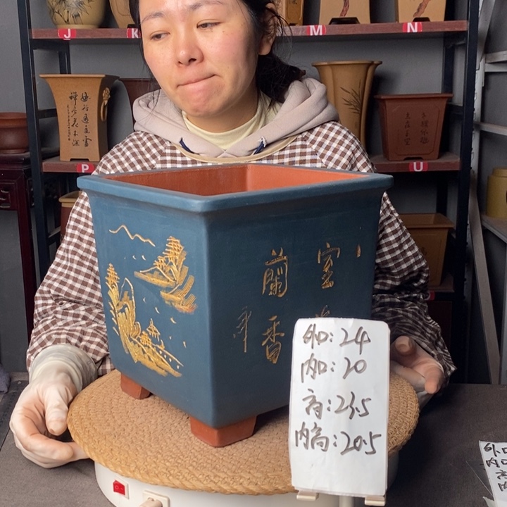 紫砂紫砂花盆一物一拍