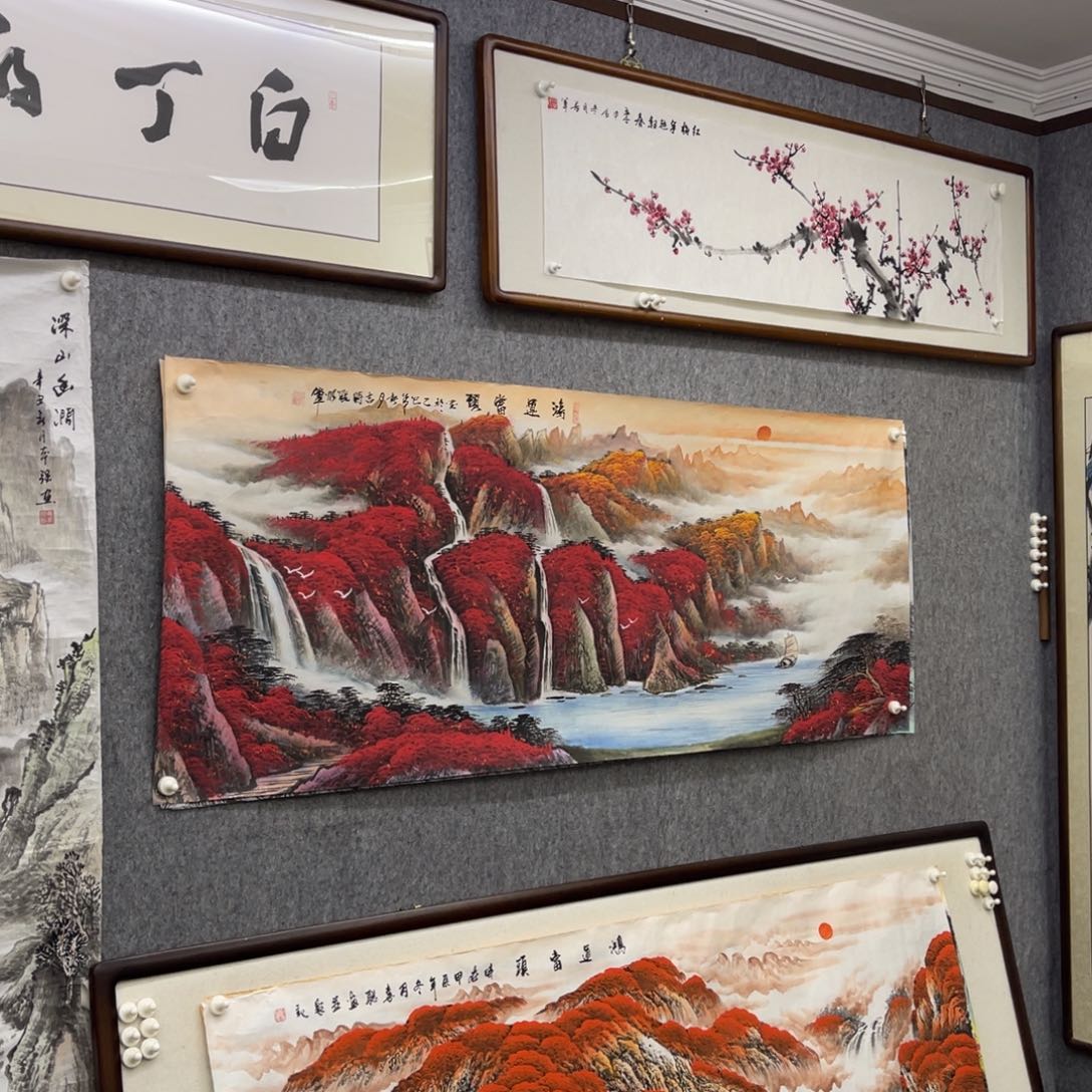 国画w*六尺成品画框一幅鸿运