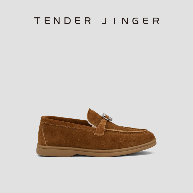 TenderJinger｜2025牛反绒皮保暖乐福鞋ZS1098