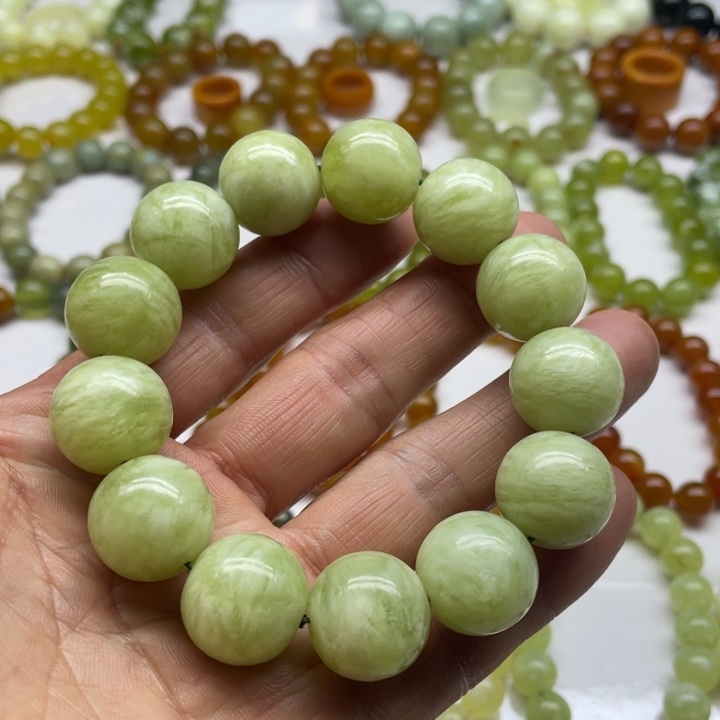 蛇纹石玉手串20未镶嵌