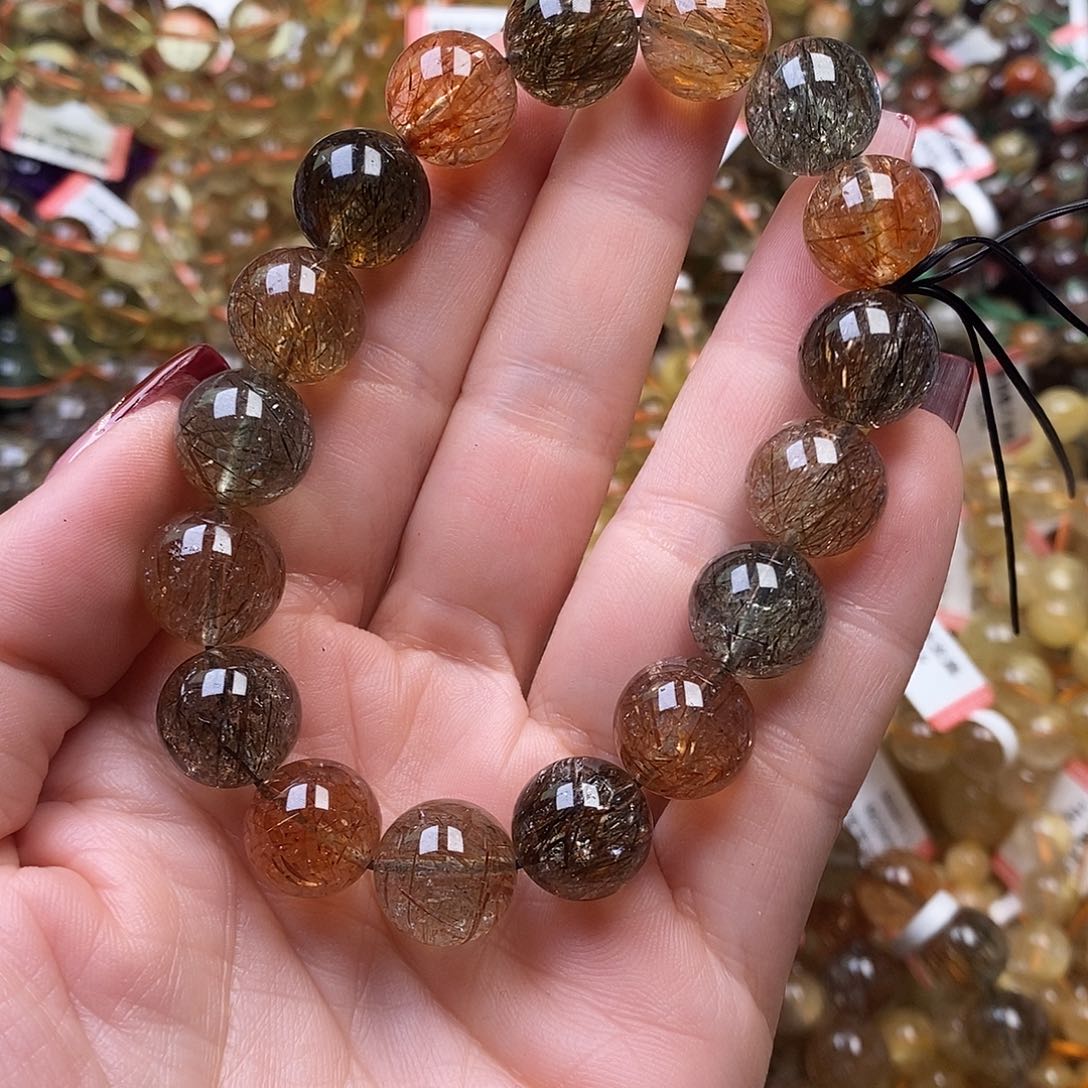 水晶手链未镶嵌晴*℡12.5mm.        