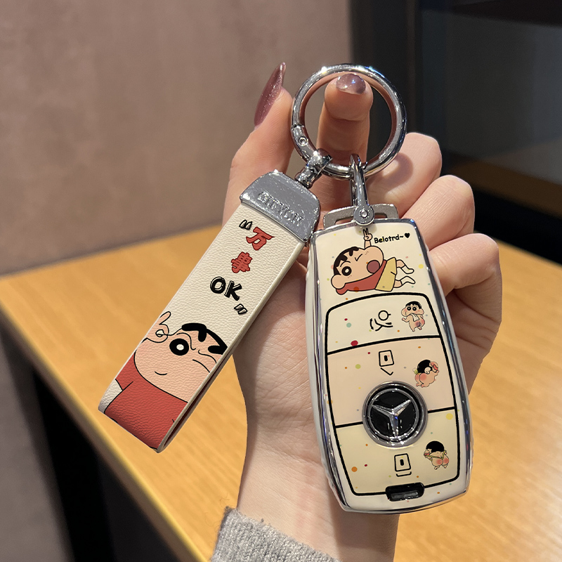 奔驰e300l钥匙套c260l车a200l女c200l扣glc gla glb220 gle350壳