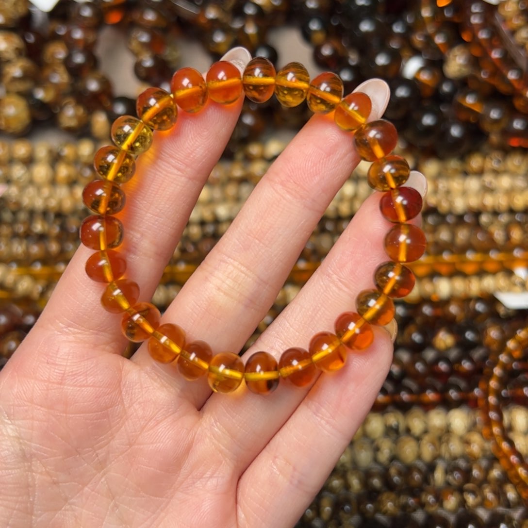 琥珀手链未镶嵌抚顺琥珀金珀