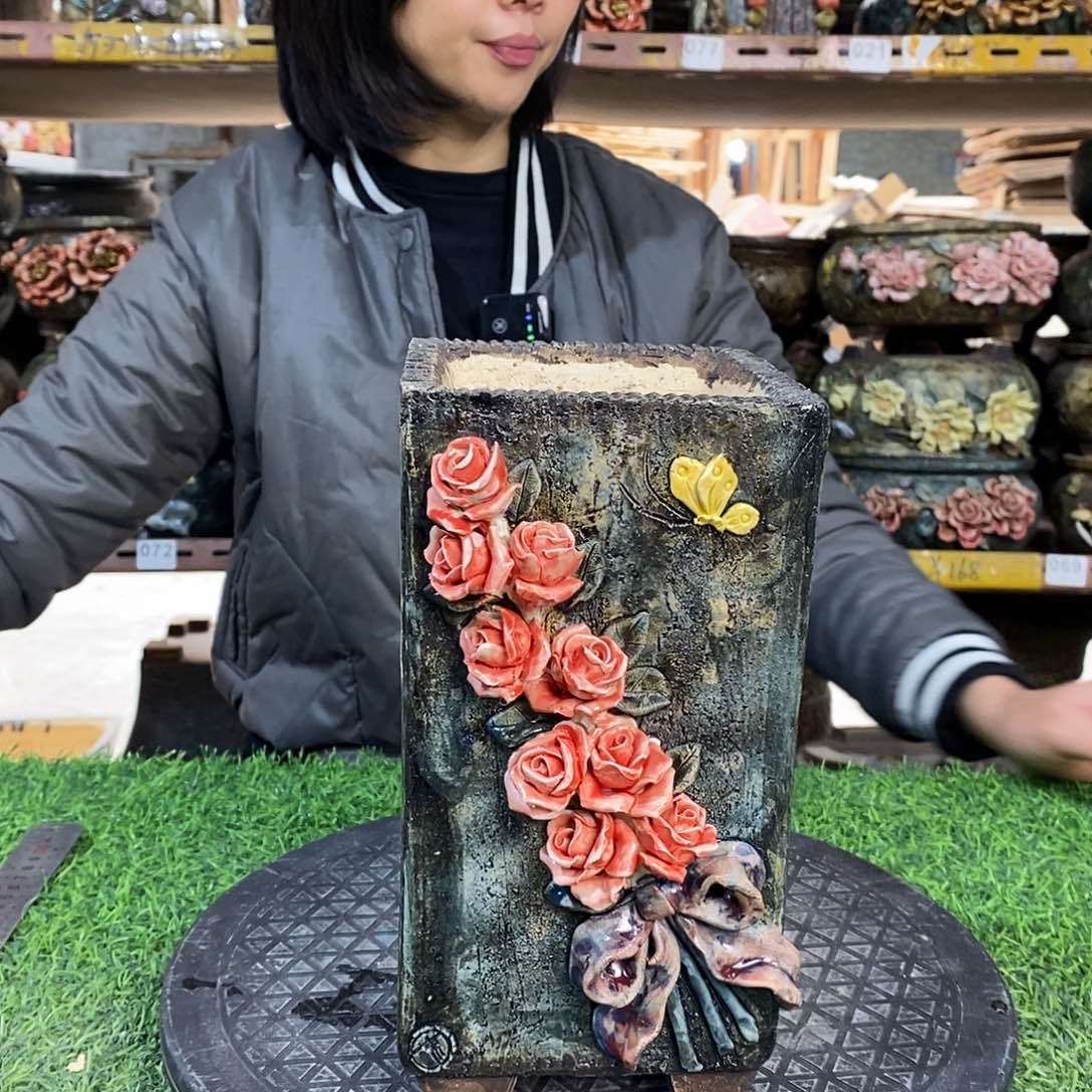 红陶青藤花器多肉花盆