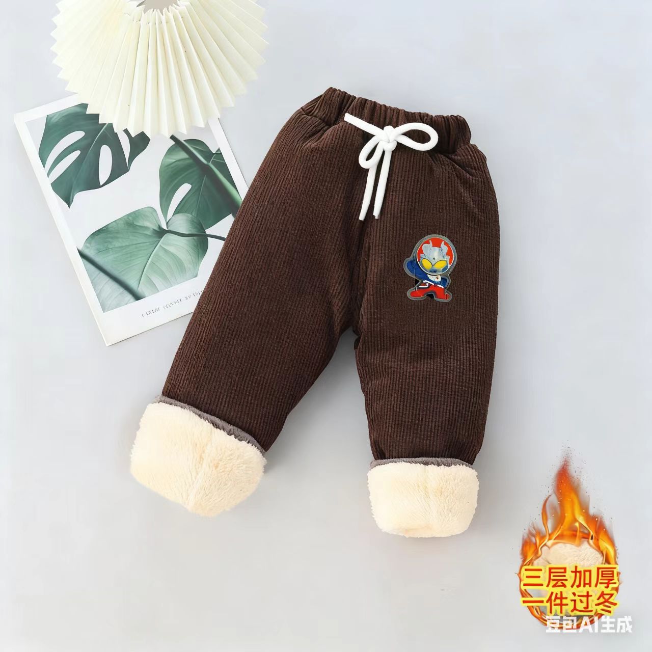 会站立的裤子儿童过冬棉裤