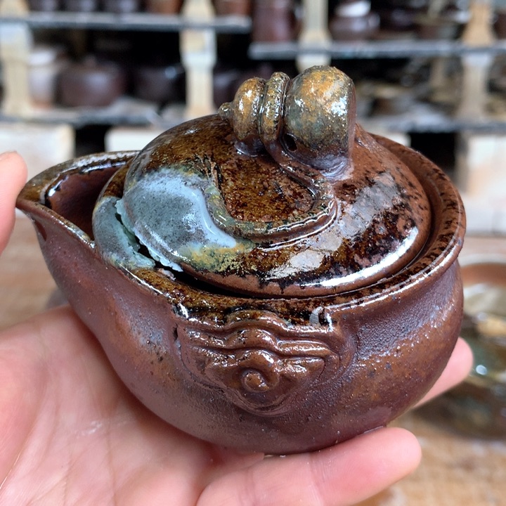 紫砂茶壶纯自然高温无釉裸柴烧