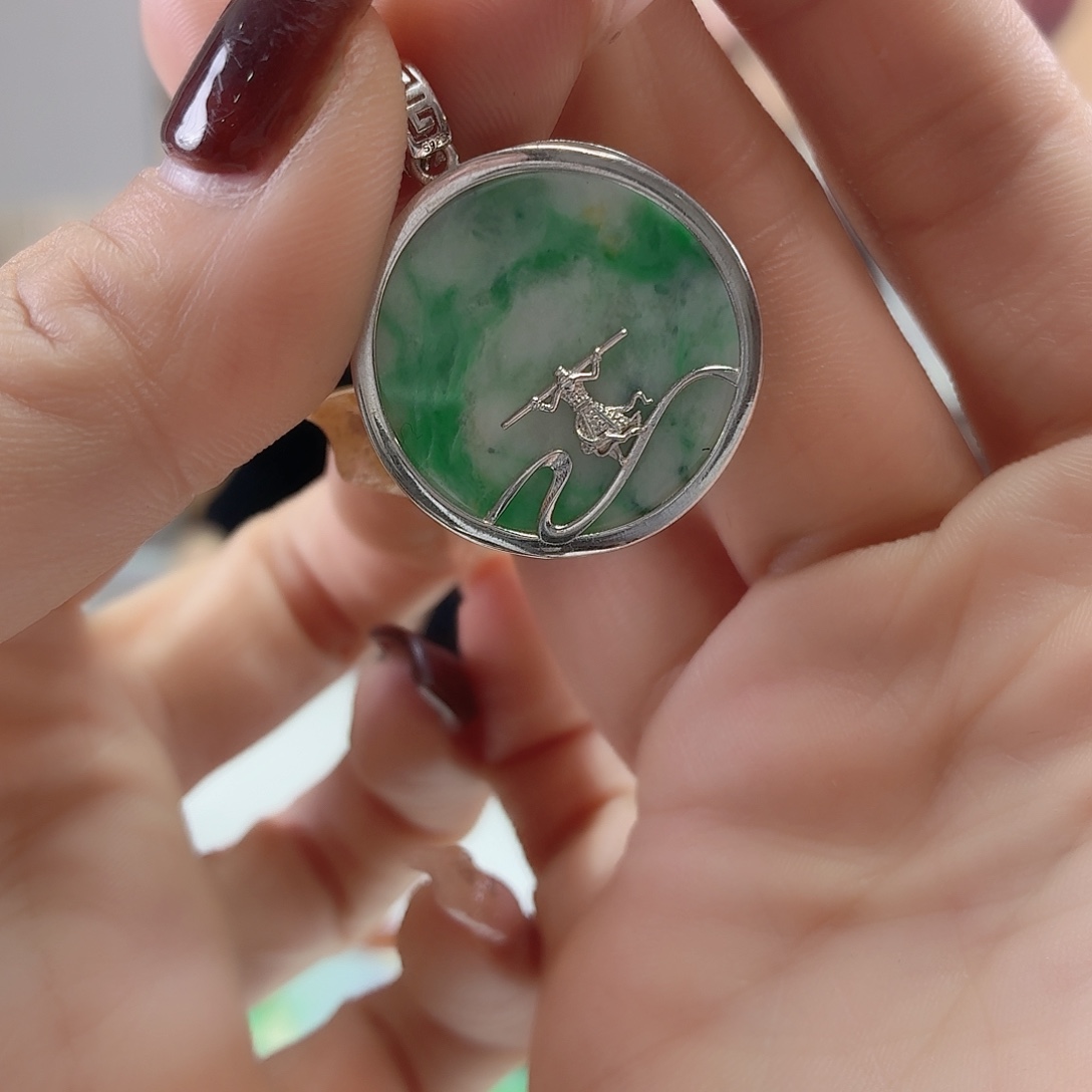 翡翠银S925镶嵌颈饰