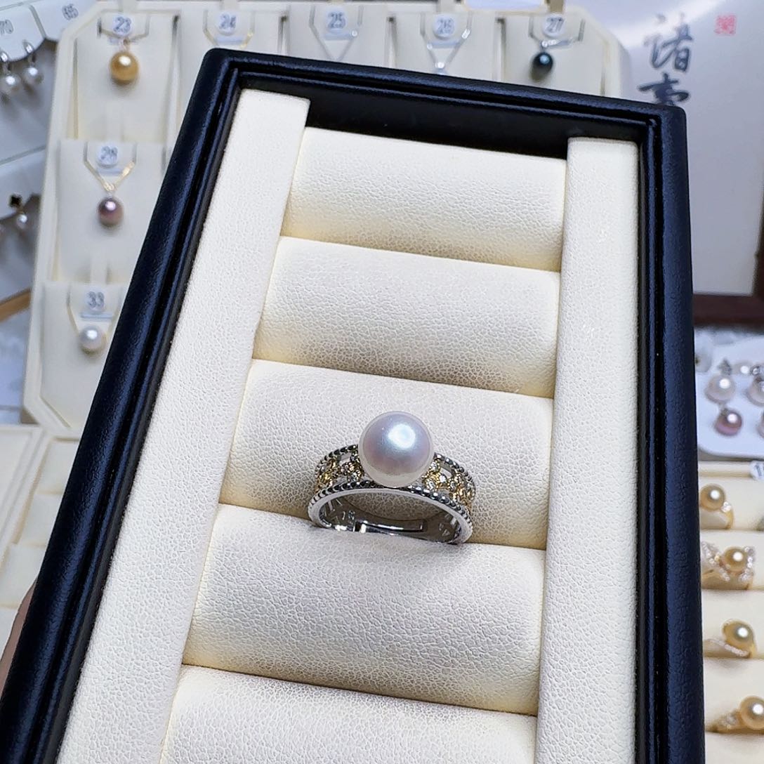 淡水珍珠戒指银S925镶嵌