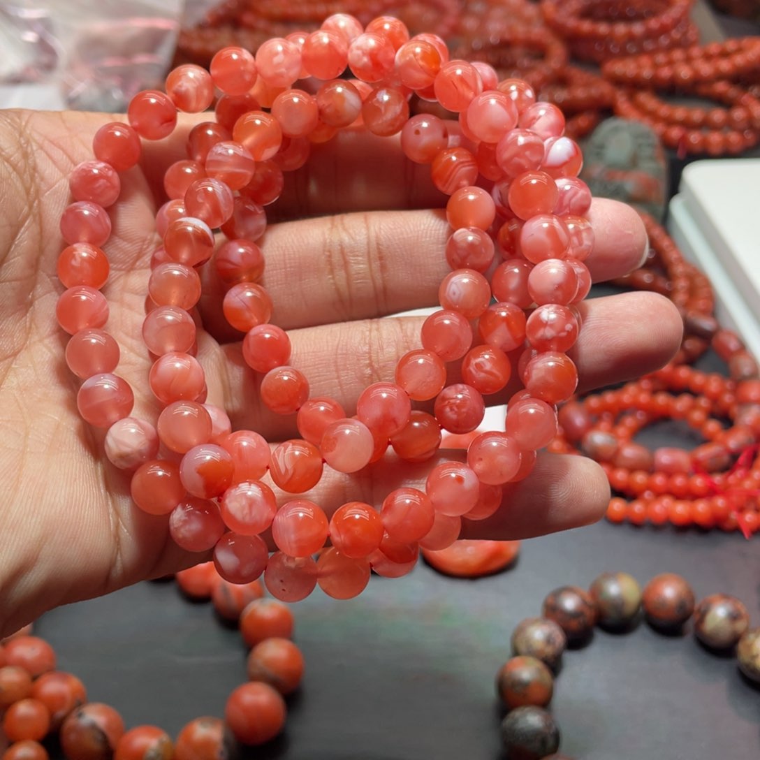 南红玛瑙手链未镶嵌