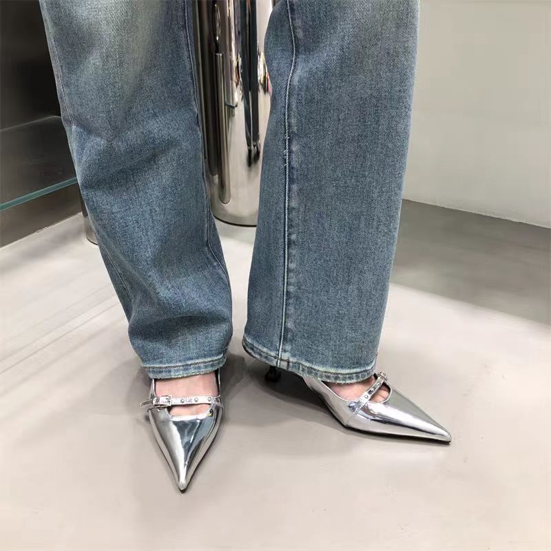 【介意瑕疵勿拍】优雅百搭平跟细跟女浅口粗跟半拖时装凉鞋尖头