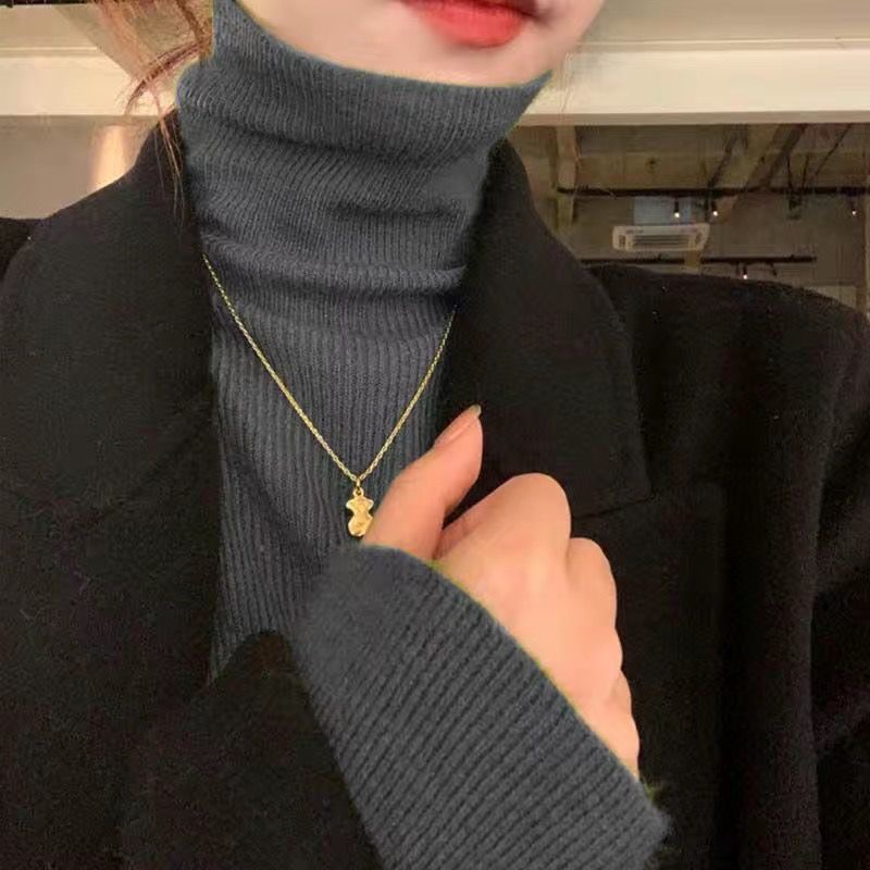 【彤彤女装专属】堆堆领毛针织衫打底衫高领纯色冬季百搭针织高领