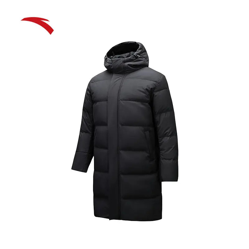 安踏速暖羽绒服丨男士中长过膝时尚新款防泼水羽绒服