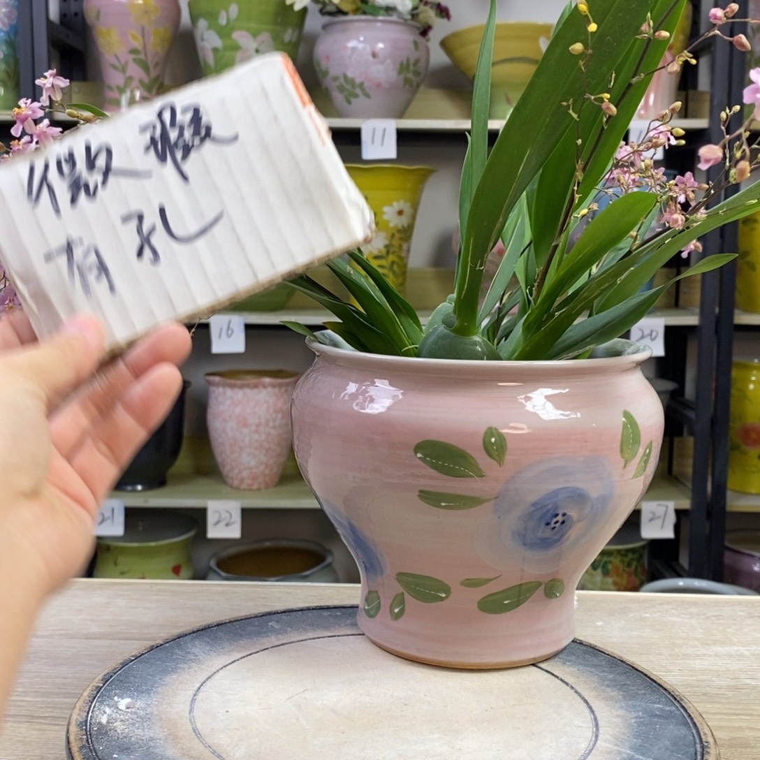 景德镇手工手绘陶瓷花盆