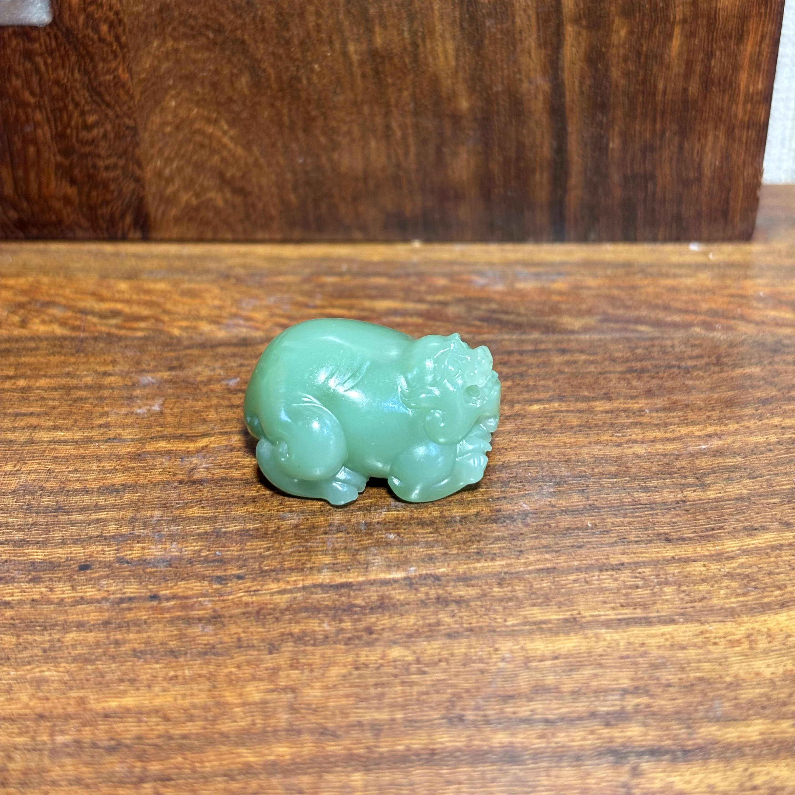 和田碧玉粉青 小貔貅 玉质油润细腻 颜色纯净 略带猫眼 胖嘟嘟