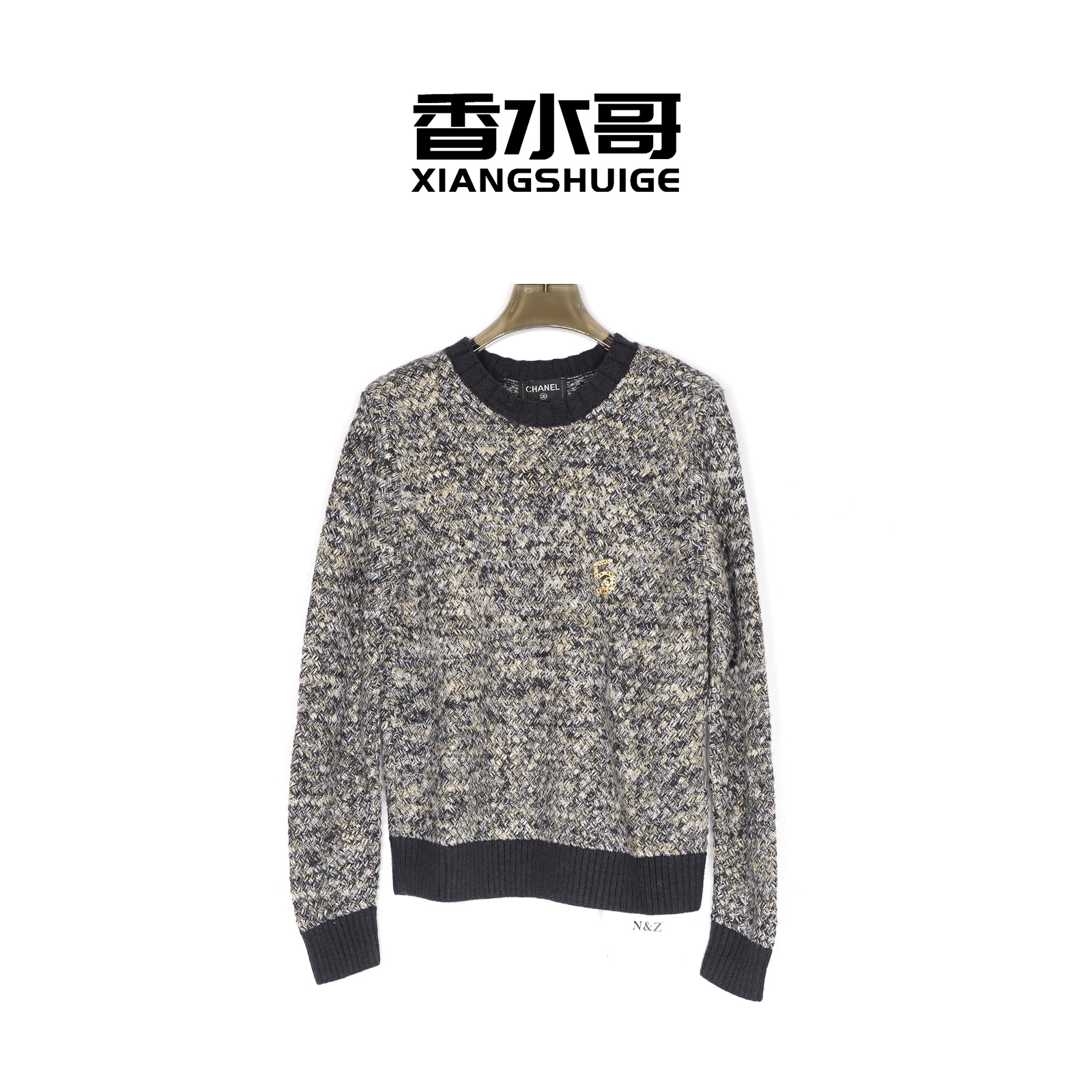 花灰色撞色套头衫2025冬季新款女装休闲百搭宽松显瘦保暖羊毛衫