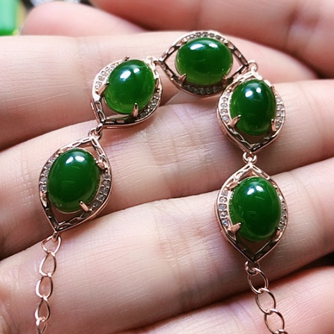 和田玉戒指银S925镶嵌