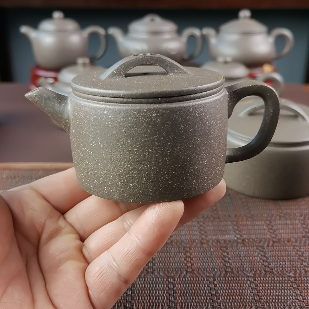 紫砂茶壶梨皮天青高汉瓦160CC国工