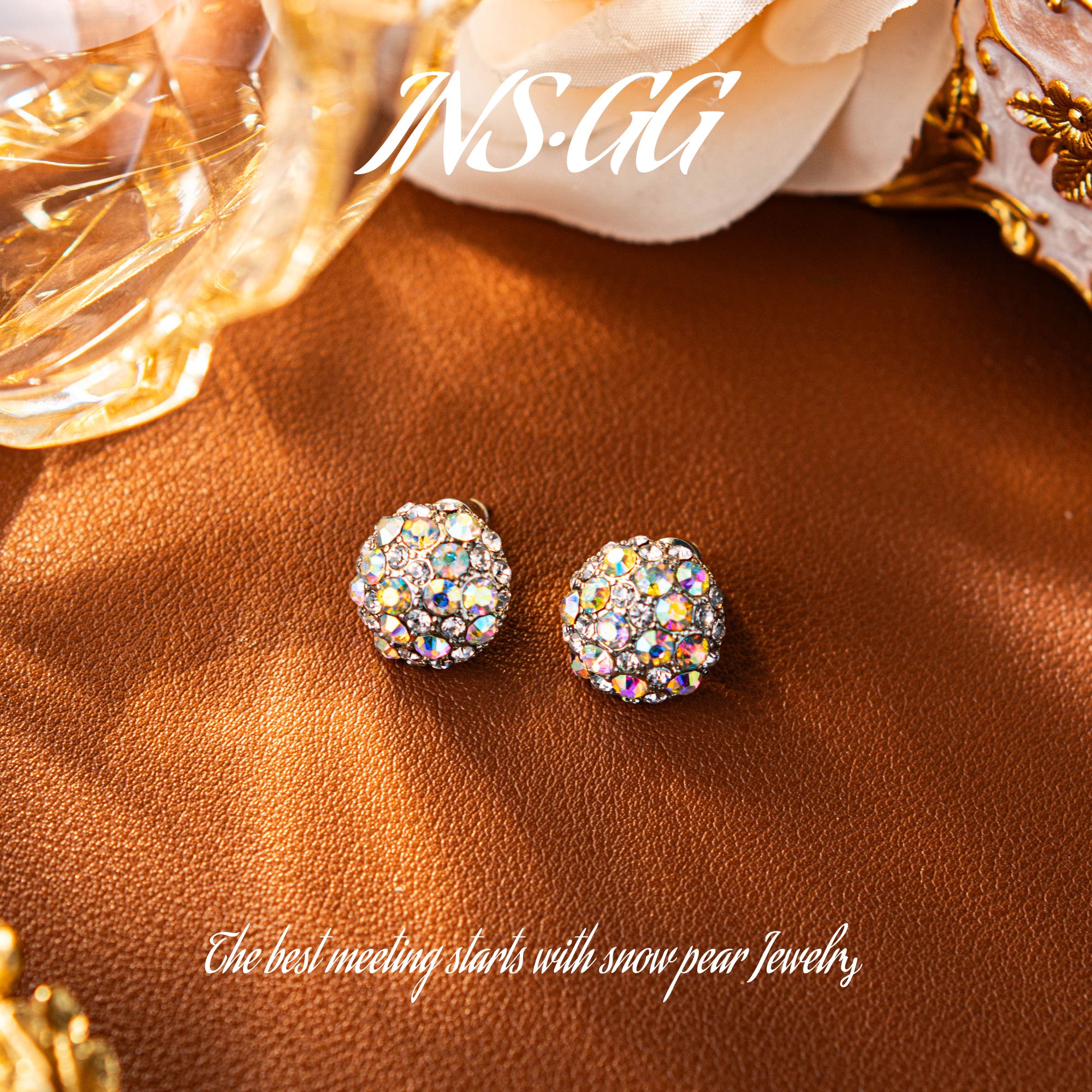 铜合金合成锆石耳饰 【INS·GG】新款个性时尚轻奢时尚耳环DE1296