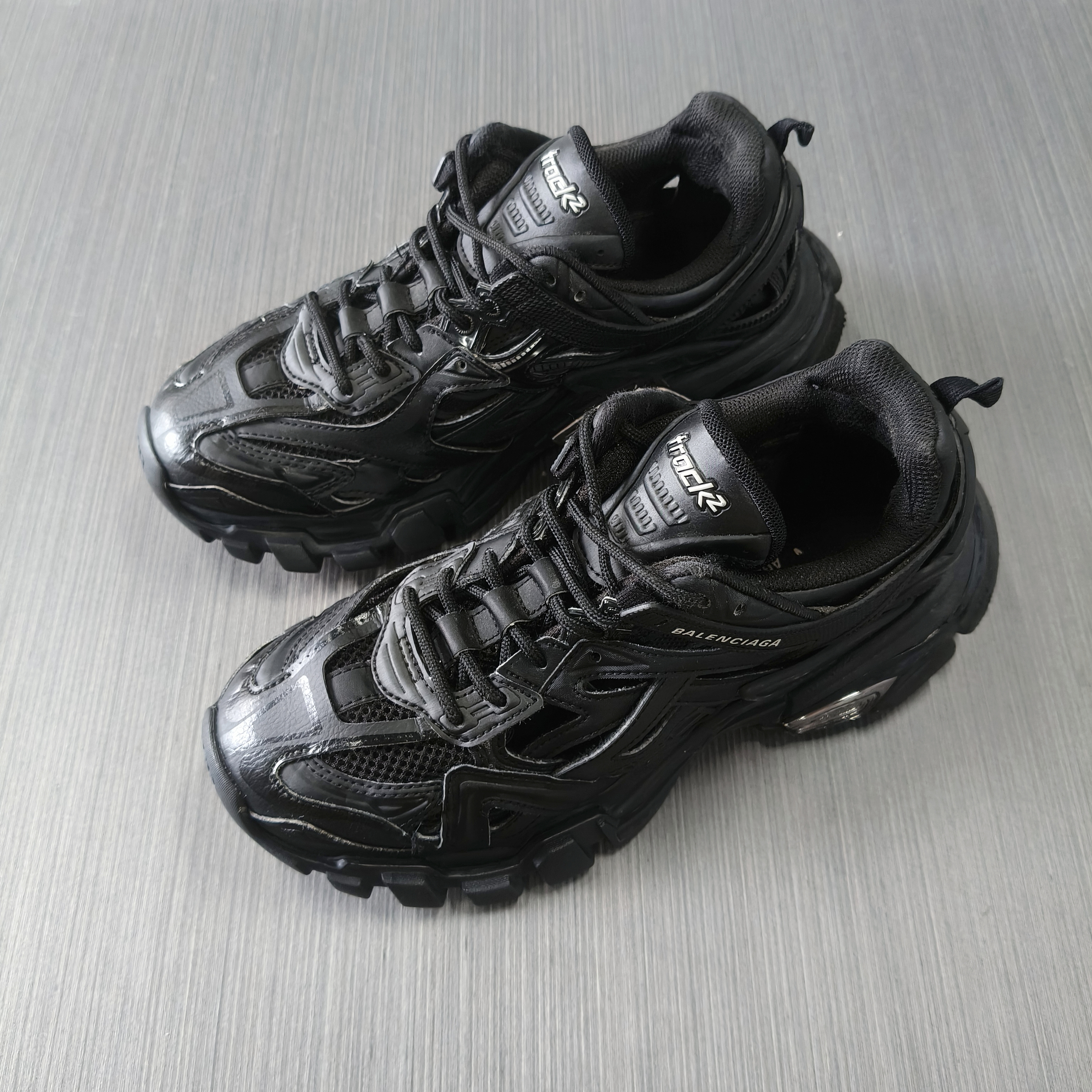 95新 Balenciaga/巴黎世家 38码/track2.0黑色 低帮休闲老爹鞋