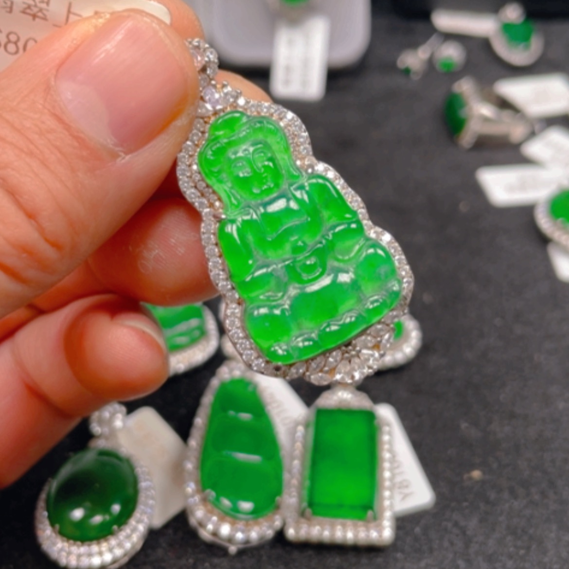 【闪购商品】翡翠颈饰银S925镶嵌吊坠