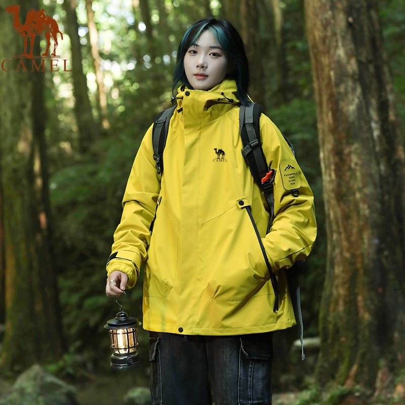 骆驼冲锋衣男女款三合一可拆卸户外春秋冬季两件套登山服防风外套