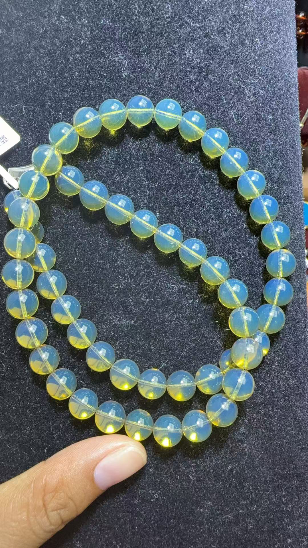 墨西哥纯天然蓝珀3A净水蓝珀塔链