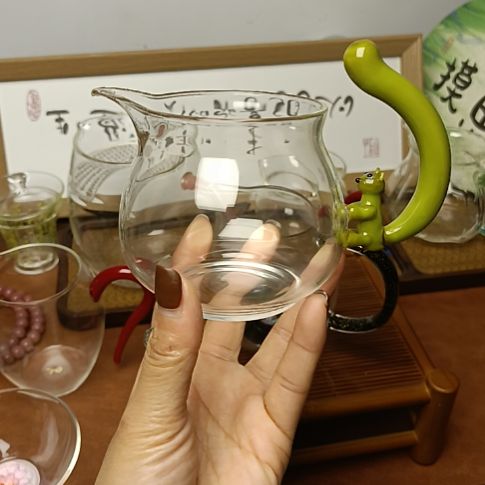 松鼠 公道杯 绿色把手