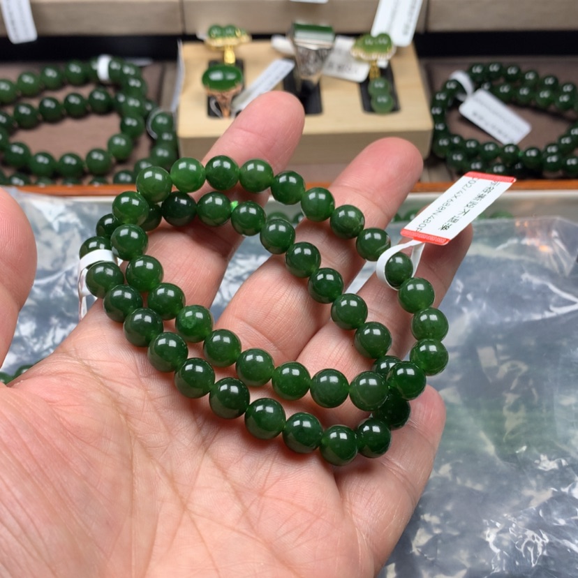 【闪购商品】和田玉（碧玉）手串未镶嵌旭****，8m m