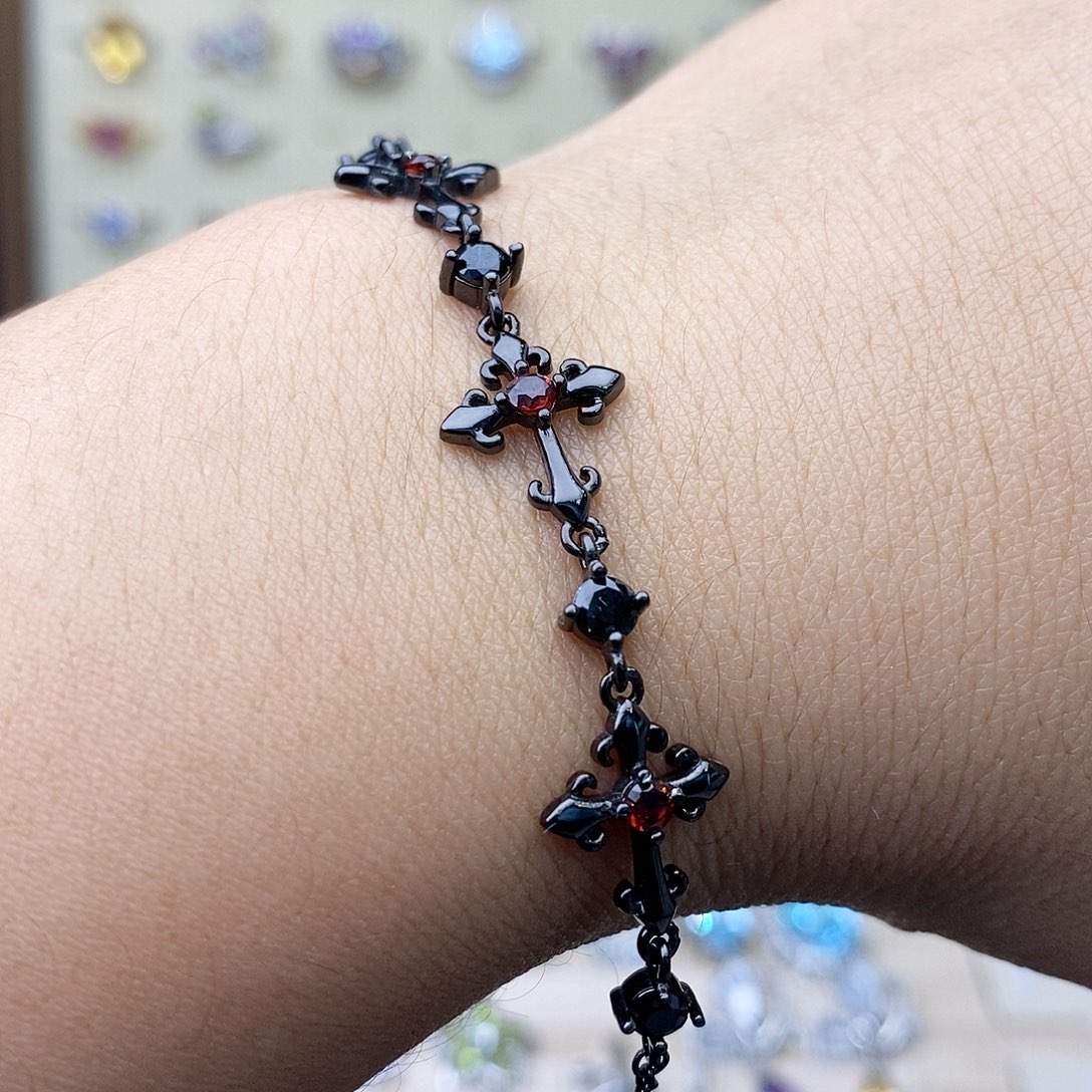 石榴石手链银S925镶嵌需要证书备注