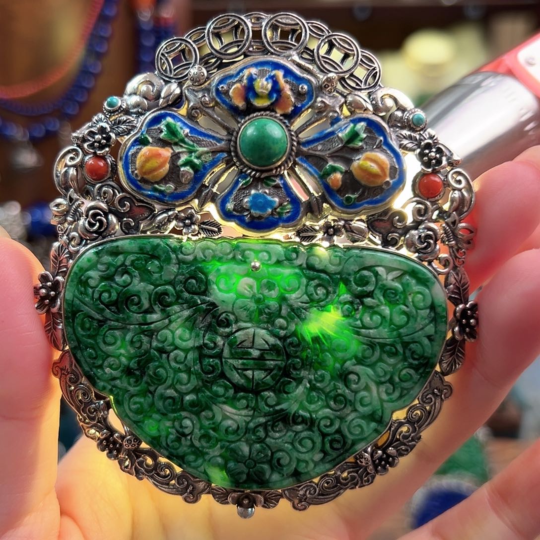 翡翠银S925镶嵌颈饰