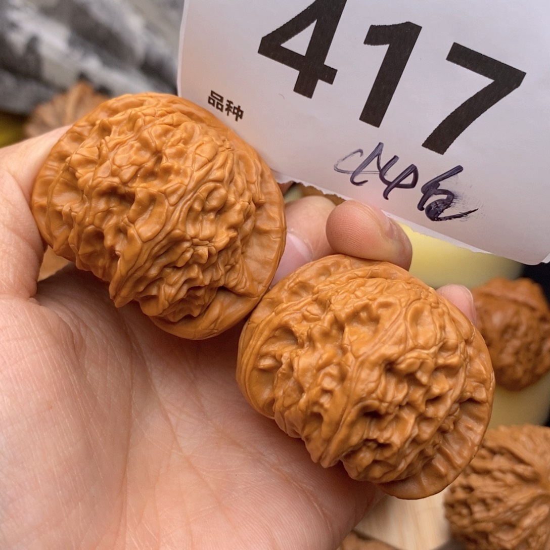 文玩核桃把件417号44白