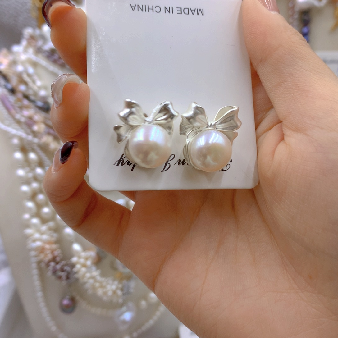 淡水珍珠耳饰合金