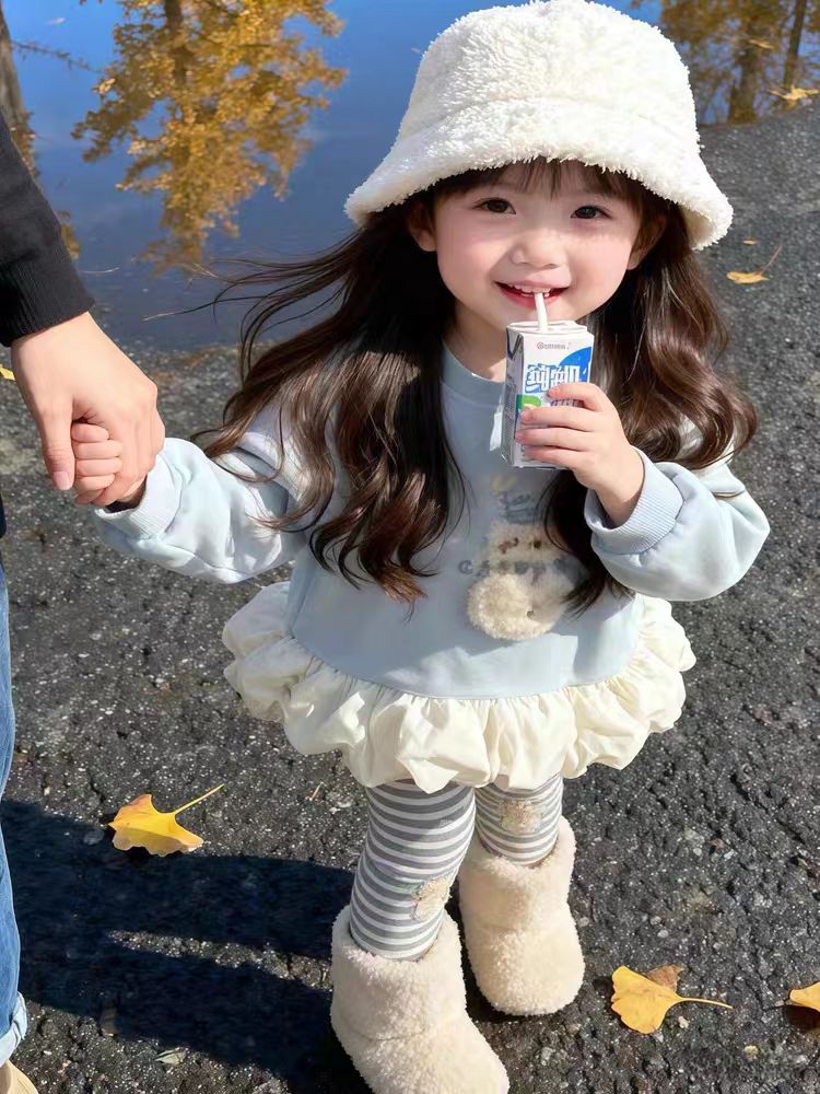 冬季女童厚款2001到2200秋冬卡通动漫卫衣百搭韩版加厚加绒儿童